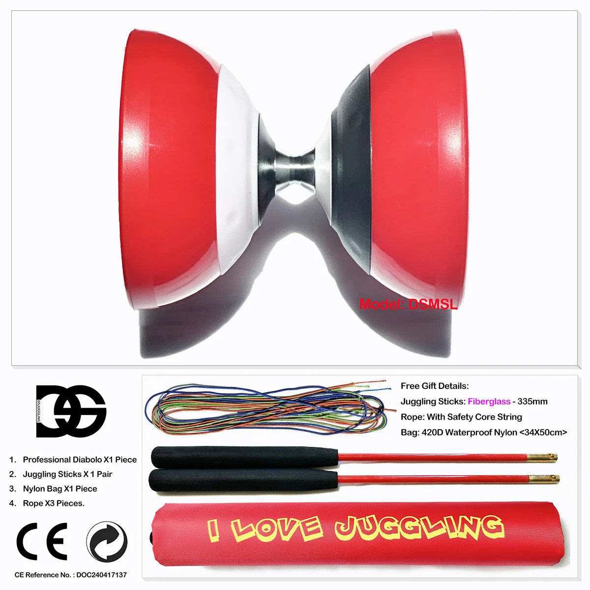 Tri Bearings Professional Diabolo Chinese Folk Traditional Toys Yo-yo Magic Juggling Fitness Kongzhu Kit