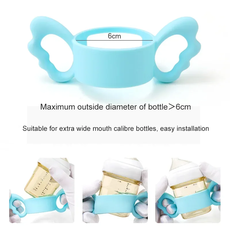 Silicone Baby Bottle Handles Safety Grip For Hegen and Other Dia 6-7cm Wide-Neck Easy to Carry bottle grip handle