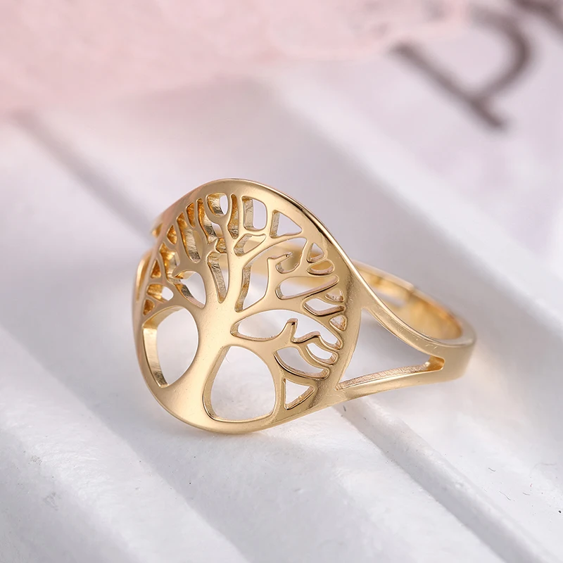 Viking Tree of Life Ring for Women Stainless Steel Fashion Couple Finger Rings Eternal Amulet Jewelry Gift couples rings stainless steel ring finger ring