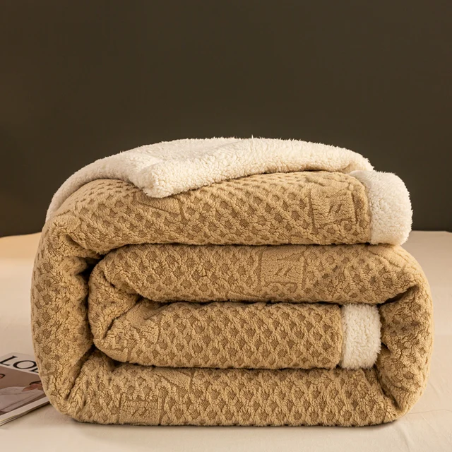 Vintage Jacquard Carved Velvet Throw Blanket – Double-Layer AB Version, Thick & Plush 6