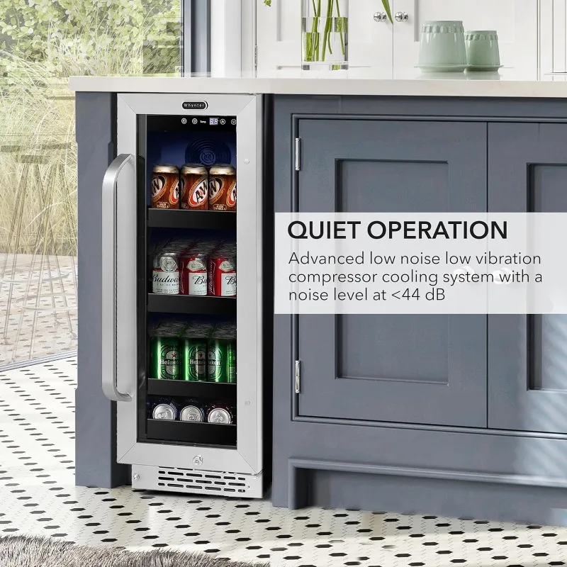 Whynter BBR-638SB Built-in Under Counter 12inch Beverage Refrigerator and Cooler,Fridge with Glass Door,2.0 Cubic Feet,Stainless 2