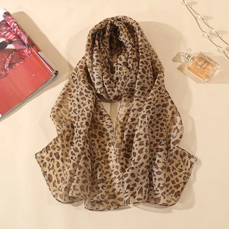 

Designer Autumn And Winter luxury Grey ladies wild leopard scarf female long scarf shawl thin Grey fashionable scarf long shawl