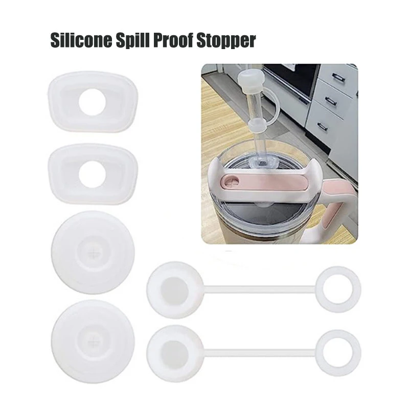 

6Pcs/Set Silicone Spill Proof Stopper For Water Cup 1.0/2.0 40oz/30oz Tumbler Stanley Straw Cup Anti Leakage Accessories