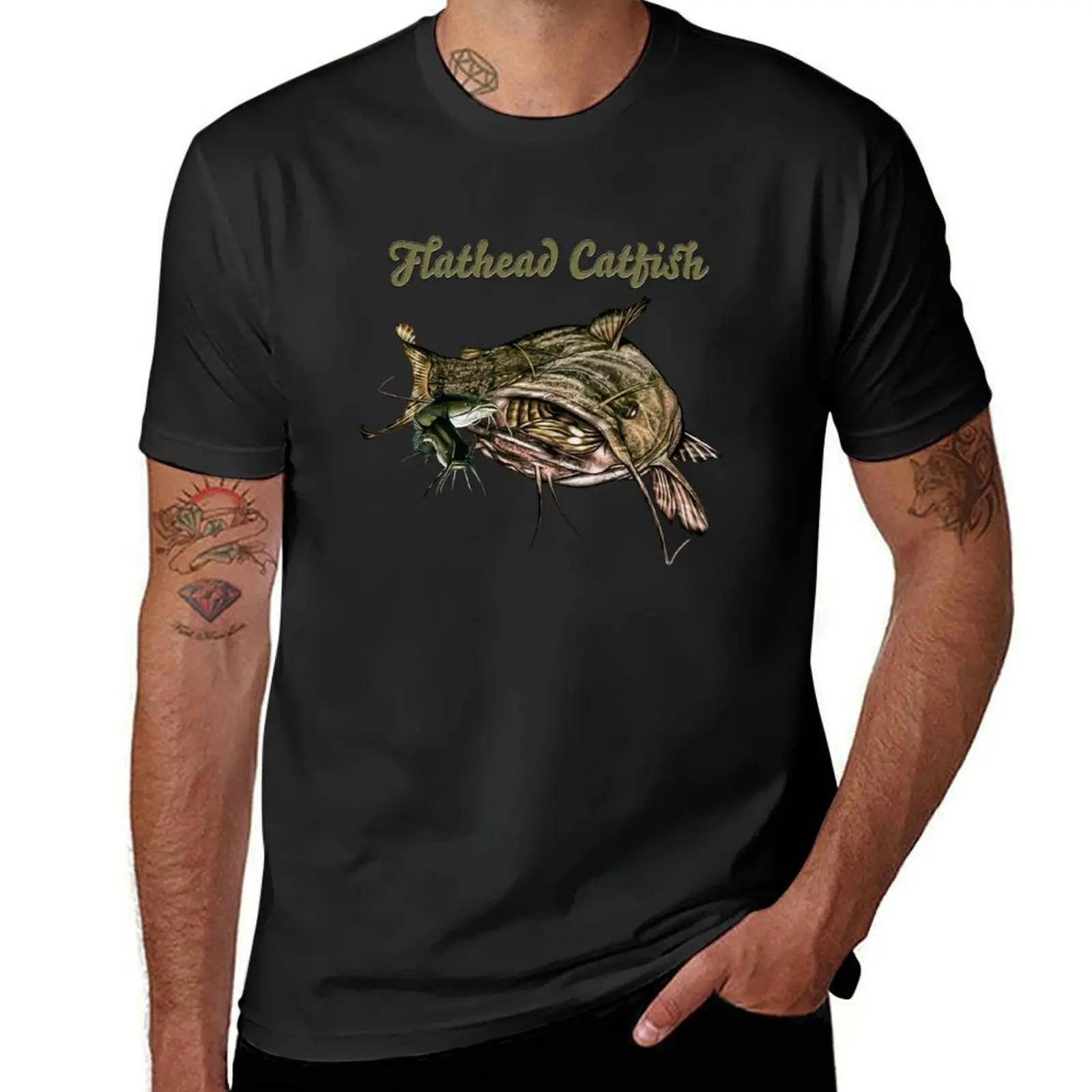

Flathead Catfish T-Shirt plain vintage clothes Aesthetic clothing mens clothing