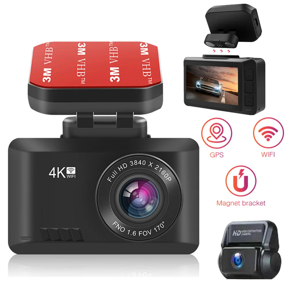 

Car DVR Dash Cam 4K Ultra HD WiFi Vehicle Dash Camera Rear View Car Video Recorder 24H Parking Monitor Night Vision GPS Tracker
