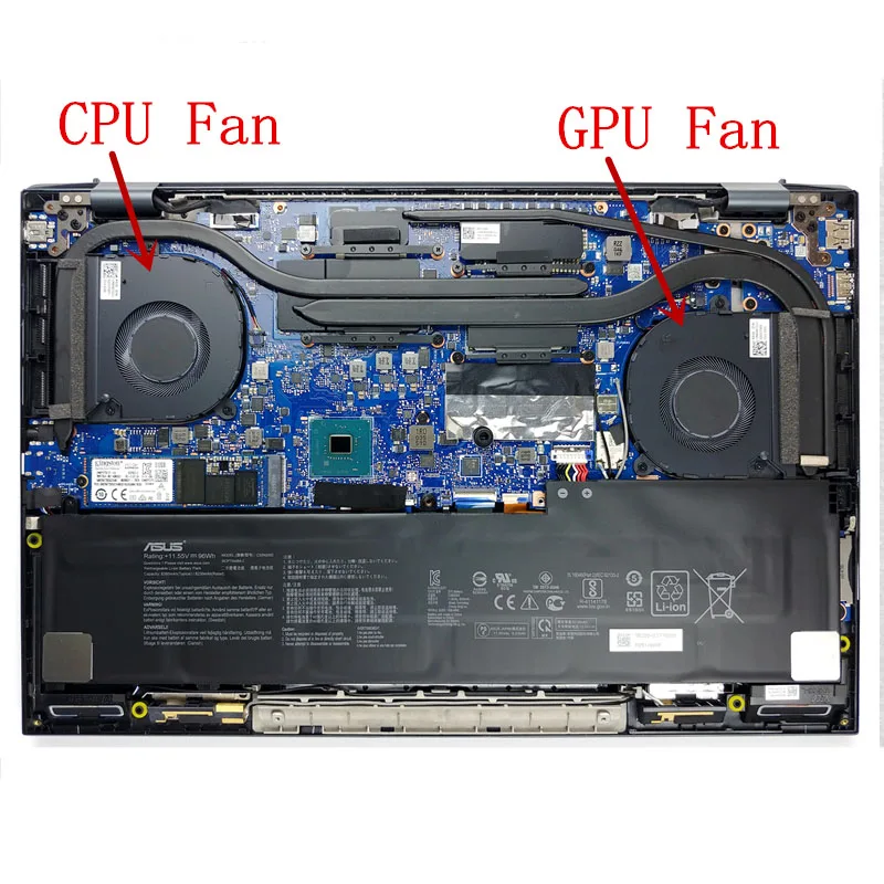 Laptop Cpu Gpu Ventilador de Refrigeração Asus Zenbook Pro 15 Ux535l Ux535lh Ux535li Oled Um535q Um530qe 13nb0rx0t01021 13nb0rx0t02023 13nb0t02023 - Imagem 4