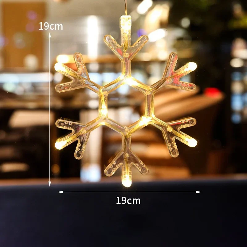 2 Stück LED-Lichterketten mit Saugnapf, Weihnachtsmann, Schneemann, Fensterbeleuchtung, Weihnachtsbaum-Dekoration_voghion.com