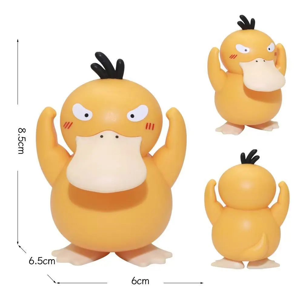 Pokemon Psyduck Figur Anime-Zubehör Niedliche Enten-Handfigur Desktop-Dekoration Auto-Ornament Sammlerstück PVC-Modell Puppe Geschenk