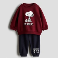 Boys Autumn New Long Sleeve Outfits Cartoon Tops+Sweatpants Two Piece Set Outer Wear Children Casual Hoodies Pants Tracksuits 1