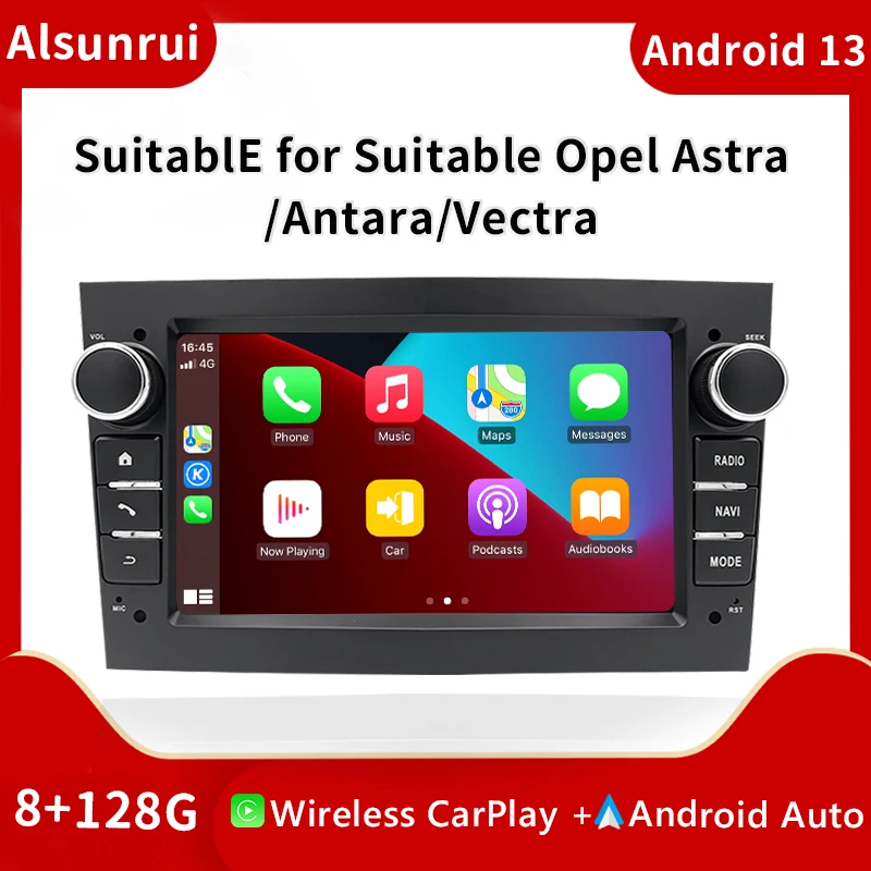 

4G Carplay 2 Din AutoRadio Android 13 For Opel Astra H J 2004 Vectra Vauxhall Antara Zafira Corsa C D Vivaro Meriva Veda Stereo