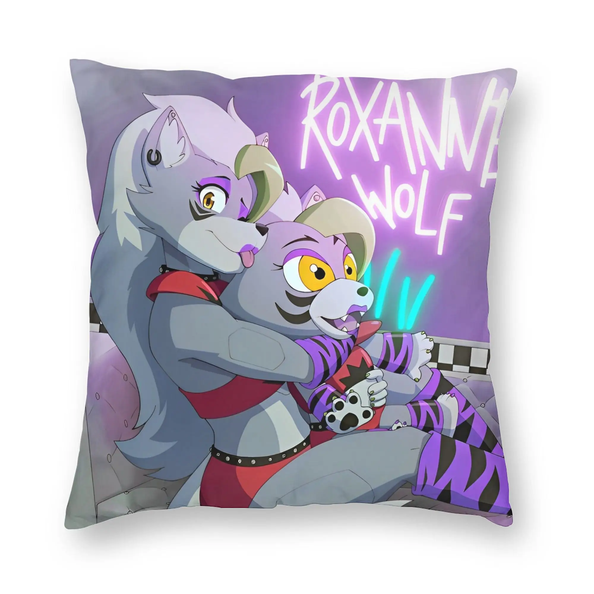 영화 Roxanne FNAF 정사각형 베개 케이스 쿠션 커버 자동차용 맞춤형 지퍼 장식 베개 케이스 45*45cm
