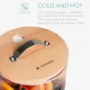 Beverage Dispenser with Stand - 1.8 Gallon (7L) Glass Drink Dispenser with Spigot, Lid, Beech Wood Stand for Hot or Cold 3