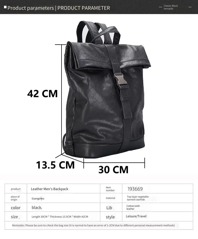 New Premium Top Grain Leather Backpack for Men Stylish Business Casual Carryall Spacious Modern Work Bag Everyday Use
