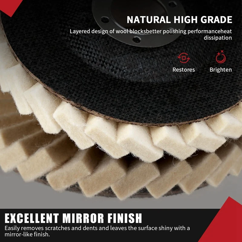 Polishing Felt Wheel Premium Fine Felt Polishing Angle Grinder Suitable For Cars, Trucks, Rvs, Motorcycles