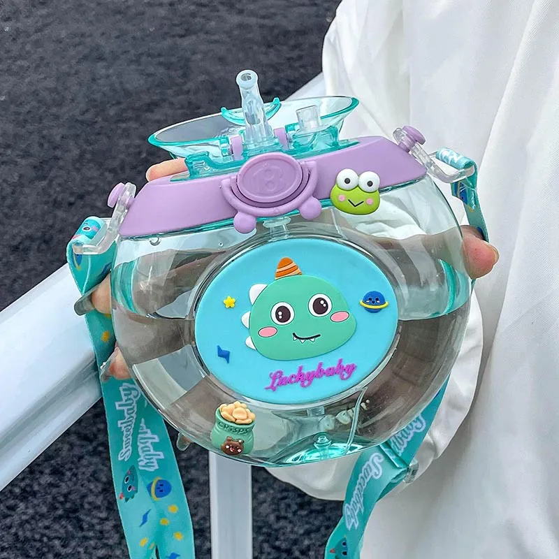 Drinking Bottle Children'S Straw Plastic Water Cup For School High