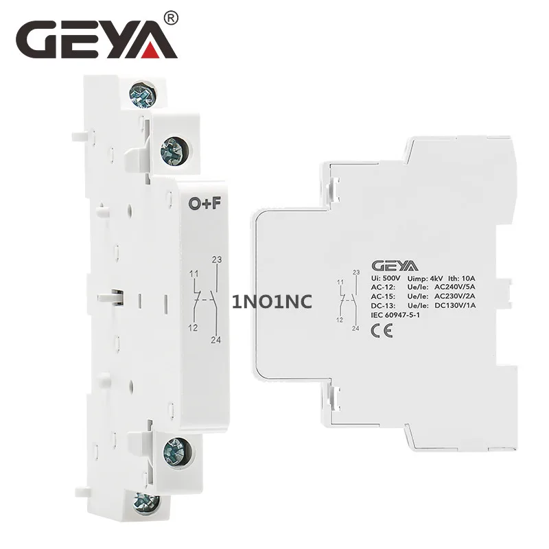 GEYA O+F Auxiliary Contactor for Househould AC Contactor Accessory 2NO or 1NO1NC or 2NC