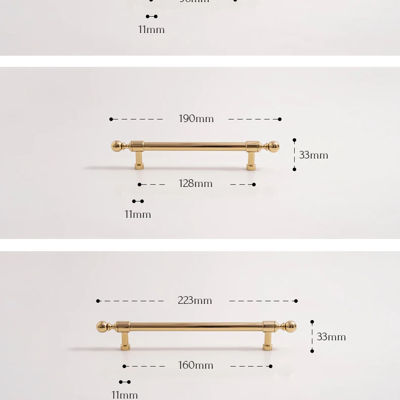 solid brass drawer pull modern gold hardware