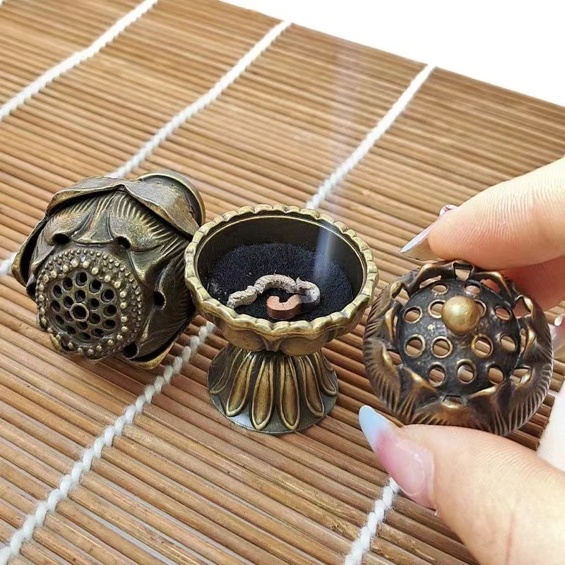 Brass Incense Burner,Metal Aromatherapy Holder,Unscented,Ideal For Yoga Meditation,Bedroom Ambiance,Home Decor