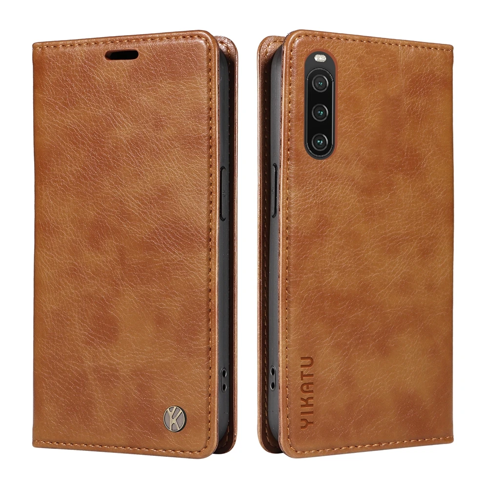 Premium Litchi Stria Leather Magnetic Wallet Flip Case