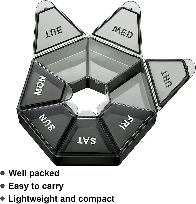 1pc-Mini Small Portable Travel Vitamin Pill Box Pills Cases Container Organizer Storage Tablets 7 Days Grids Medicine Fish Oils