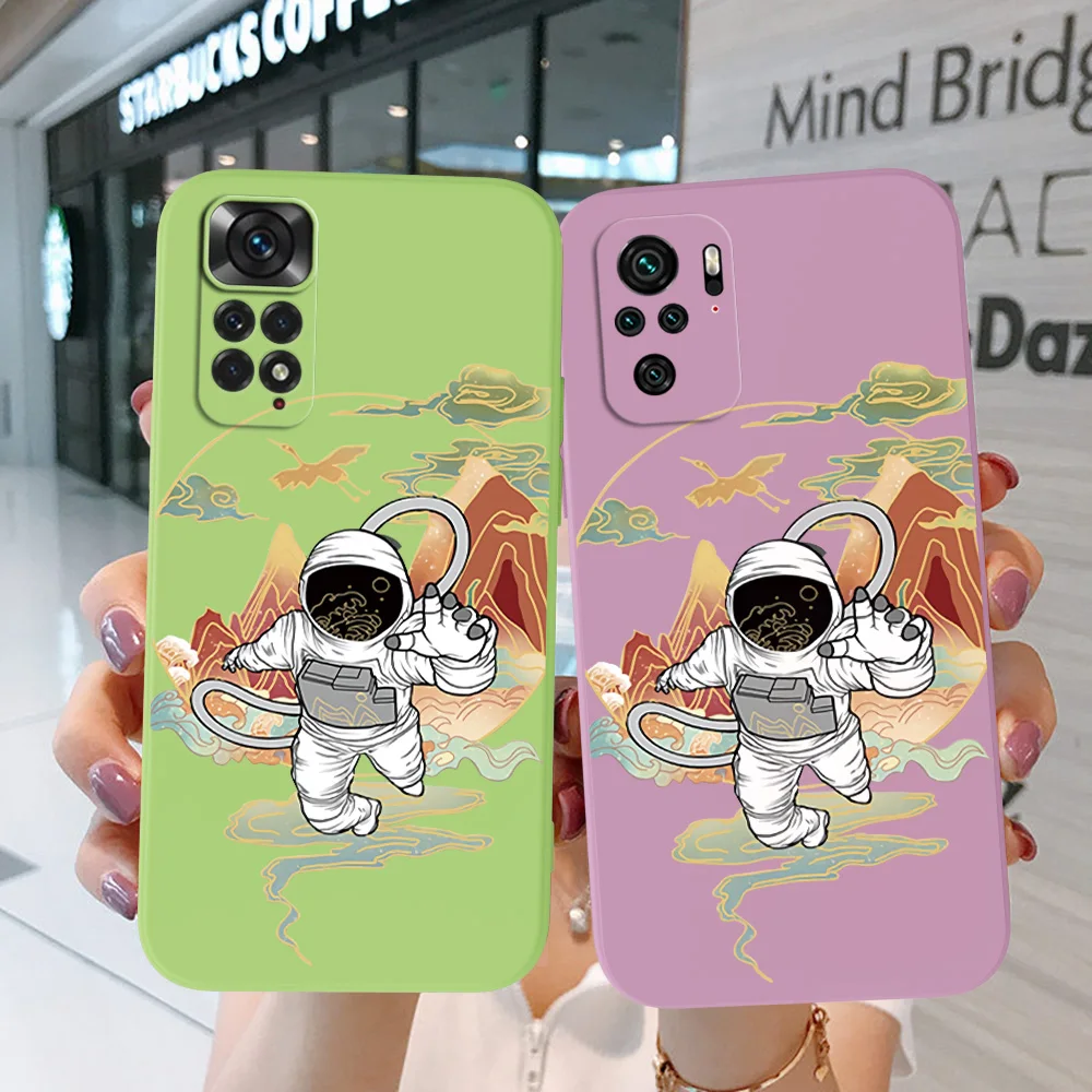 Custodia Per Xiaomi Redmi Note 10 Pro 5G 4G 10S Redmi 10 2022 10A 10C 11 Prime Cover Per Telefono Soft Silicon Orange China-Chic Astronaut