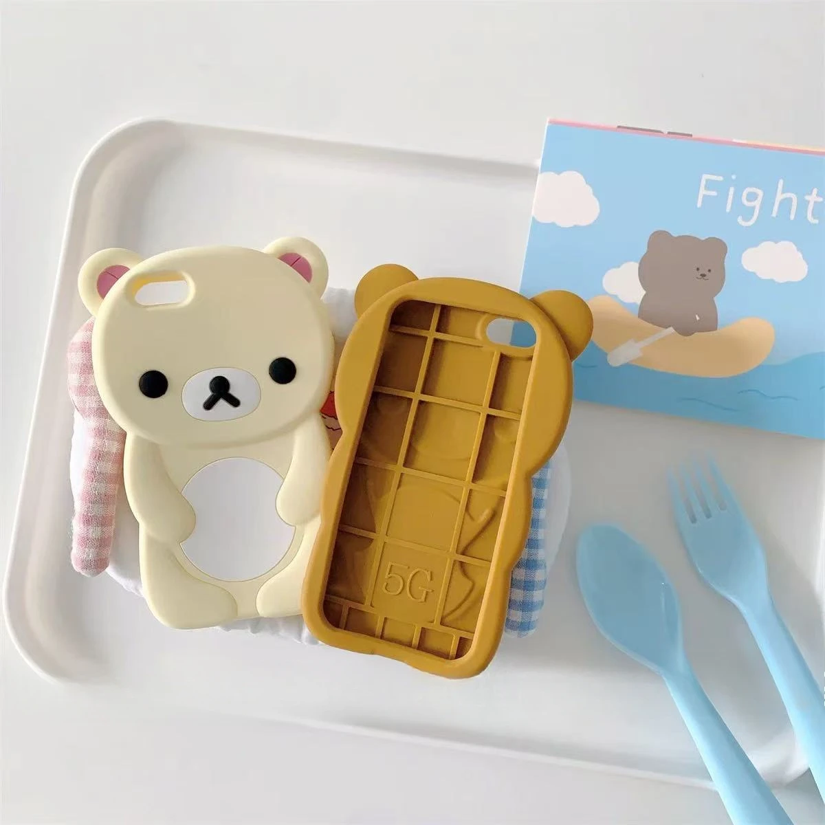 Adorable 3D Cartoon Rilakkuma Bear Soft Silicone Phone Case