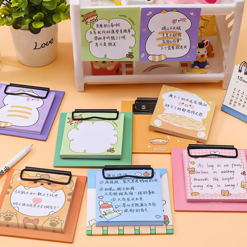 Kawaii Sticky Notes Rilakkuma Cute Cartoon Animal Memo Pads School Supplies Planner Stickers Paper Bookmarks Stationery