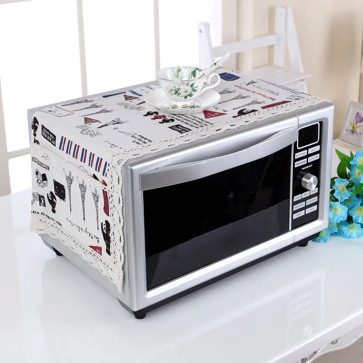 Microwave Dust Cover Oven Cover Towel with Pocket Microwave Cover Microwave Cover