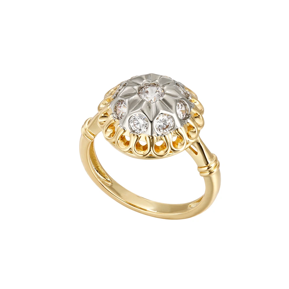 Eingelegter synthetischer Zirkon, fein verarbeiteter Kupfer-Plattierungs-14K-Gold-Modeschmuck, dreiteiliges Set, Geschenk, Geburtstagsfeier-Schmuck – Detail 10
