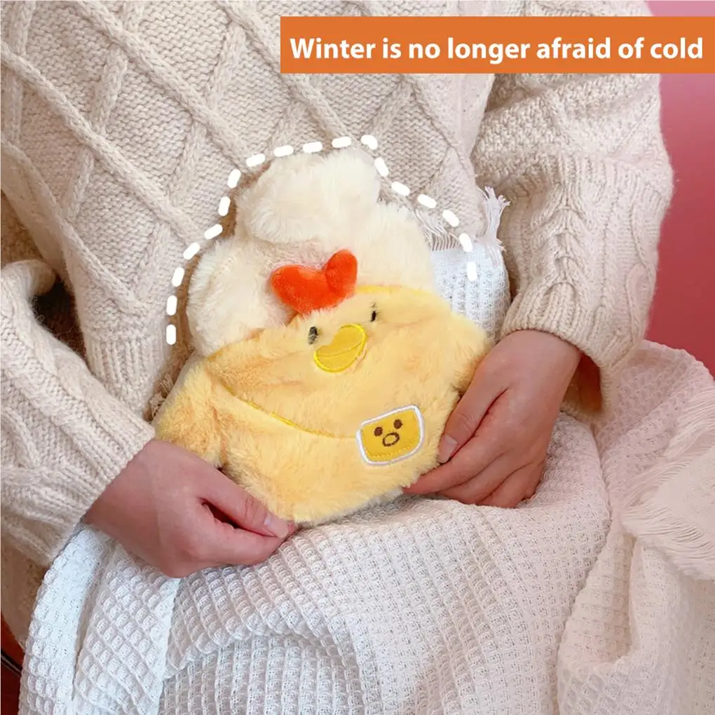 

Cute Hot Water Bottle Soft Plush Cover Winter Hand Warmer Reusable Explosion-proof Bag Heating Pack Belly Muscle