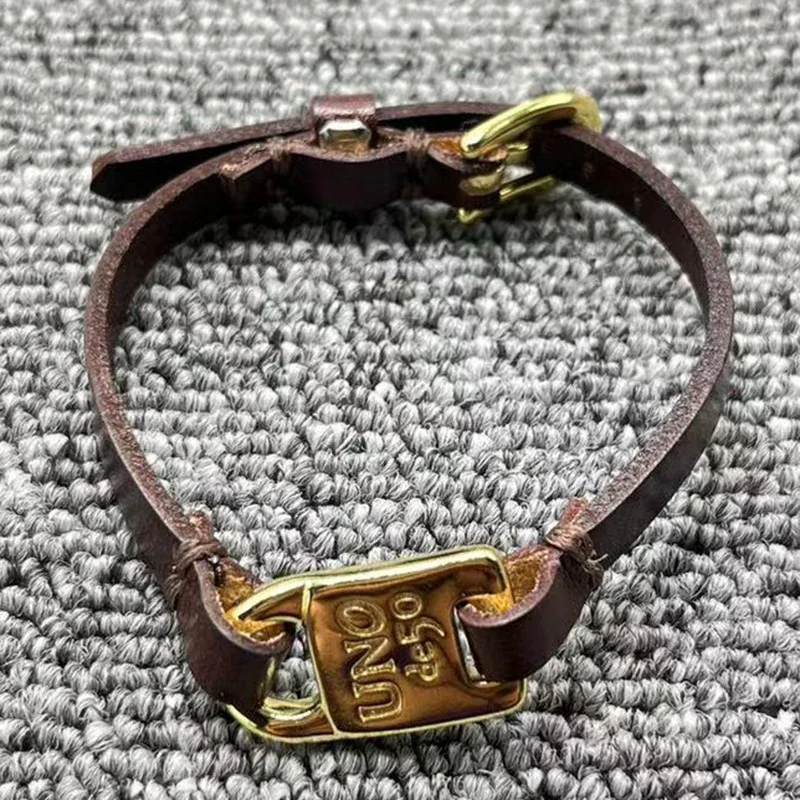 

2023 новый модный серебряный 925 изысканный кожаный женский браслет на пуговицах unode 50, праздничный подарок