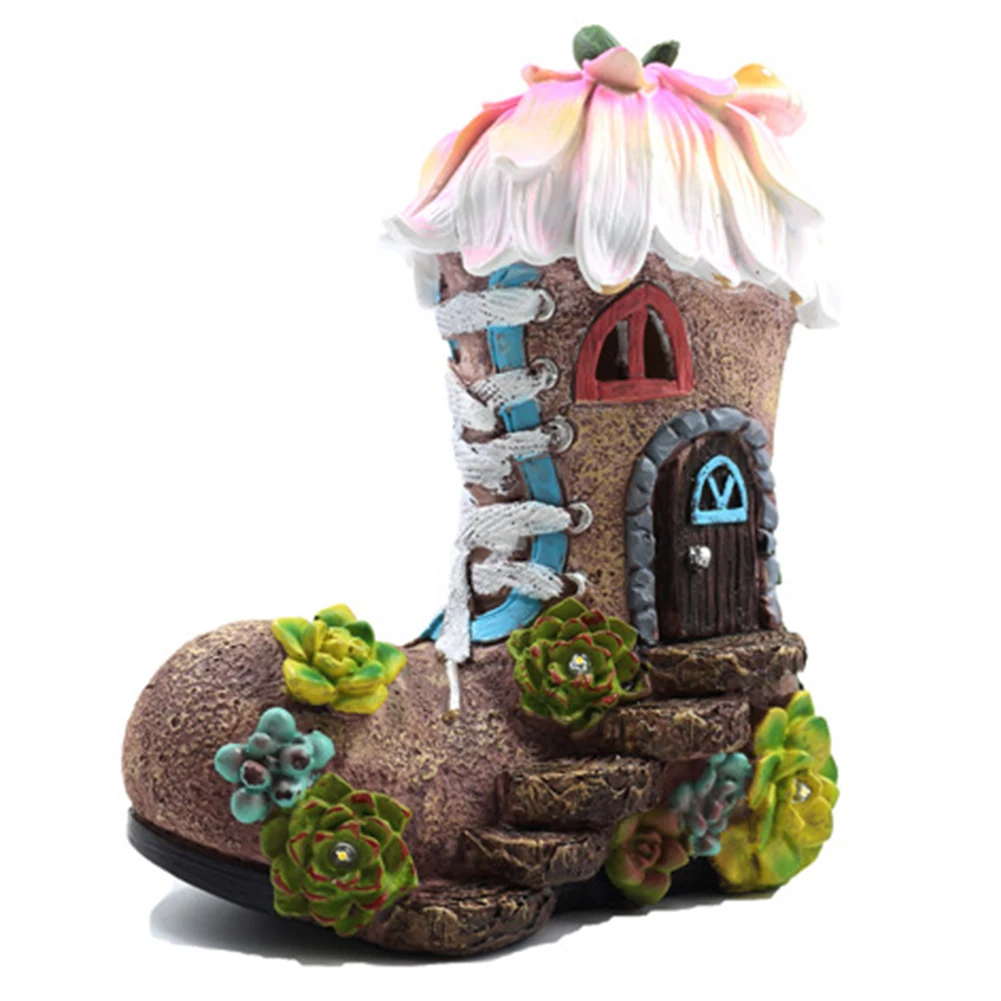 

Creative Shoe Solar Decorative Lights With 2V 40mah Solar Panel For Yard Patio Garden Pathway Porch Decor
