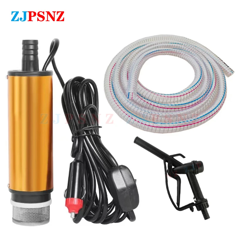 Oil Transfer Pump Oil Pump Submersible Electric Pump Water Transfer Pump Electric Pump 12V 24VDC Diesel Fuel Water Oil Car Camping Fishing Submersible Transfer Pump Kits Car Pumping Diesel Oil Pump Cigarette Lighter