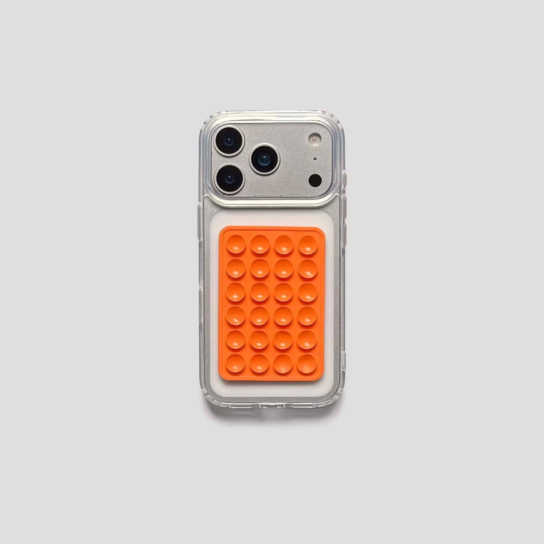 Transparent TPU Shockproof 3D Suction Cup Stand Phone Case