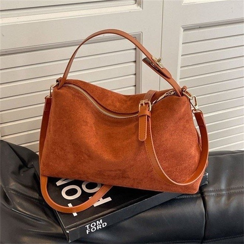 Women's Shoulder Bag Faux Suede Convertible Crossbody Tote Handbag 3-Way Purse for Ladies Daily Use Elegant Stylish Trendy 2025