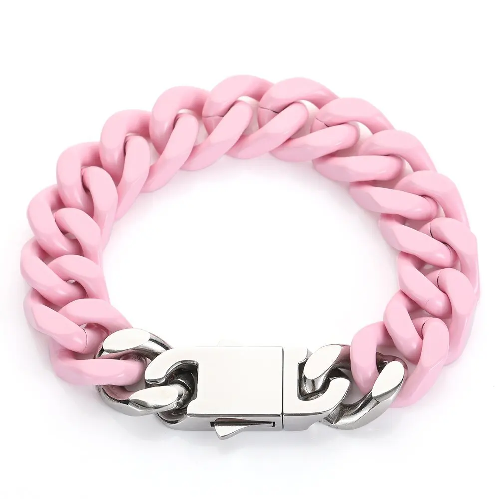 2022 New Stainless Steel Men's Cuban Bracelet Design Sense Niche Titanium Steel Color Cuban Chain Does Not Fade Fashion Bracelet