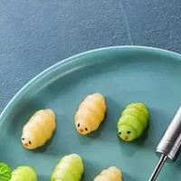 ช้อนแกะสลักผลไม้สแตนเลส 1 ชิ้น รูปทรงหยัก สำหรับแกะสลักและตักผลไม้ อุปกรณ์ครัว ทำความสะอาดง่าย 1