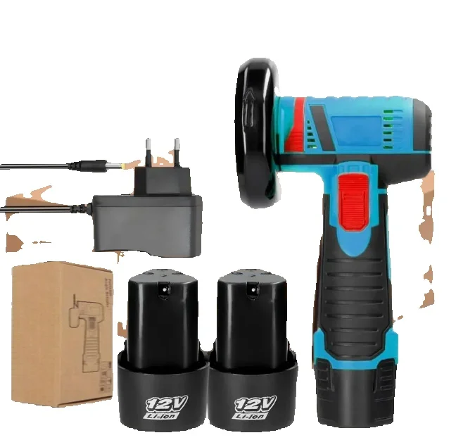 Kabelloser Winkelschleifer mit Akku (ND) 12 V. Gebürsteter wiederaufladbarer Mini-Winkelschleifer. Winkelschleifer mit Lithium-Akku. Poliermaschine – Detail 5