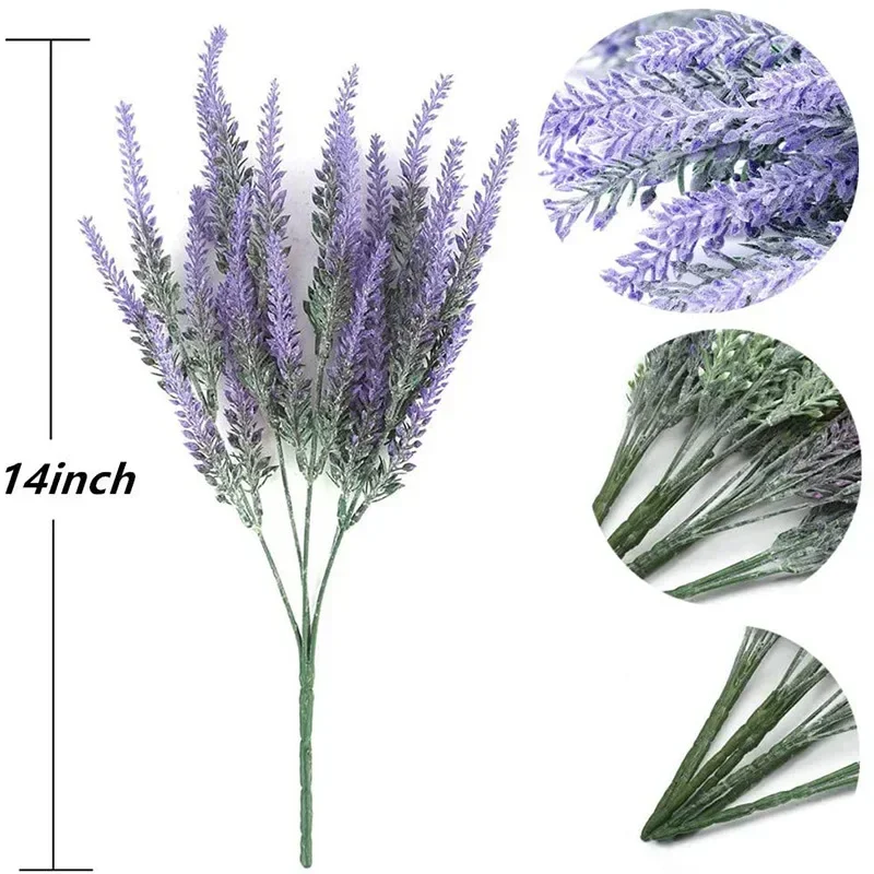 Lavish Purple Lavender Bouquet - Elegant Artificial Floral Arrangement for Home and Office Decor