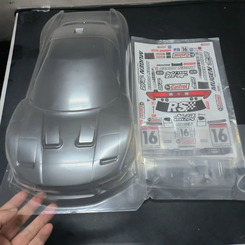 

TC085 1/10 Honda NSX Clear Lexan Body shell W/Rear spoiler and Color stickers for On road car Rc drift Chassis Tamiya tt02 tt01