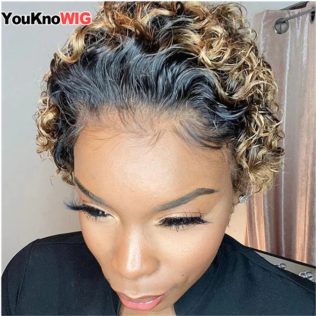 YOUKNOWIG Pixie Cut Straight Short Bob Wig for Black Women 100% Brazilian  Human Hair Full Machine Made Wigs Natural Black Color