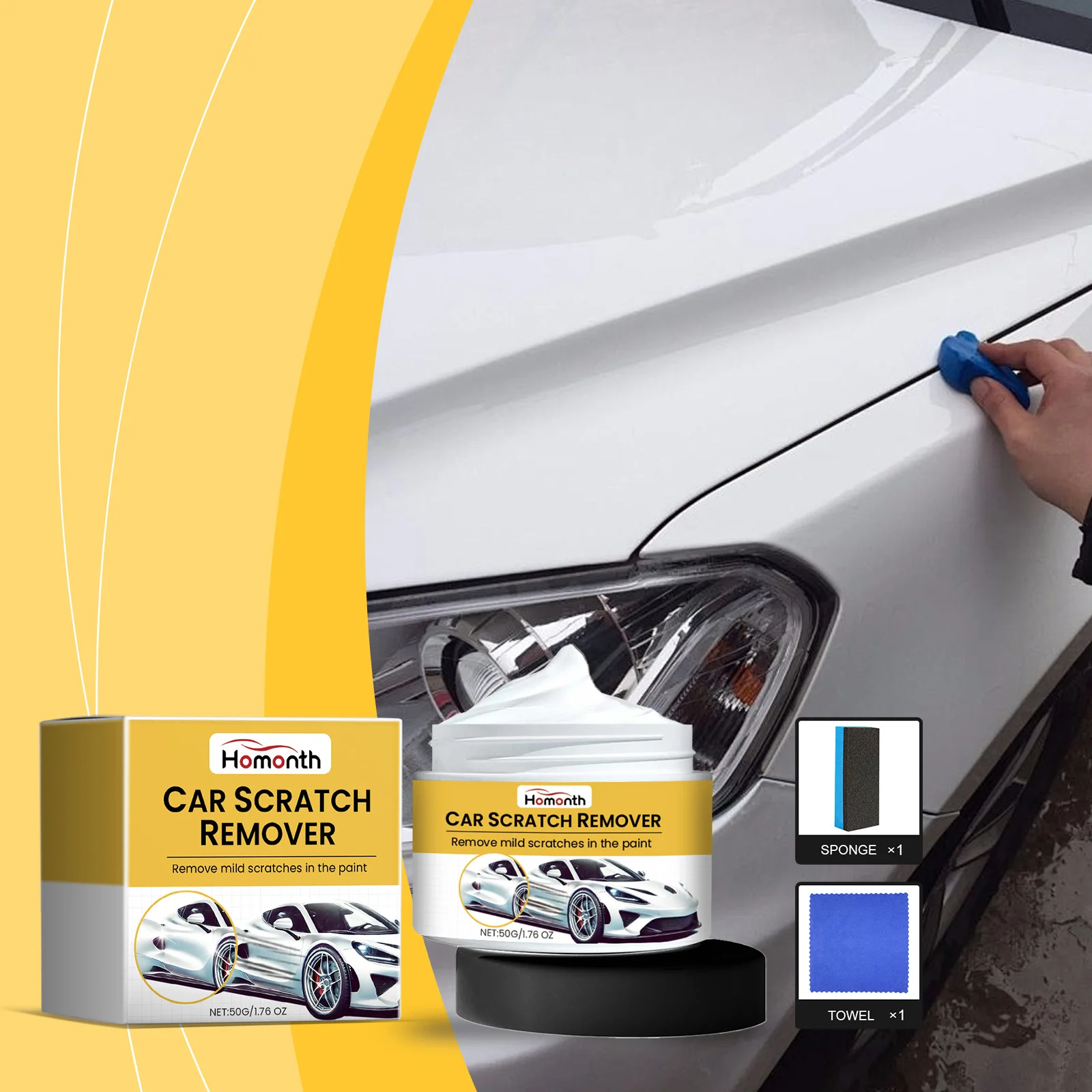 Car Scratch Repair Paste, Car Scratch Remover, Removal Wax Cleaning Kit, Paint Repair Paste