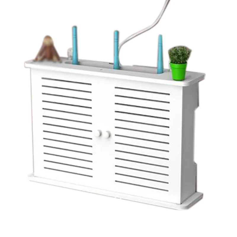 Беспроводной Wi-Fi роутер ящик для хранения деревянный кабель мощности плюс