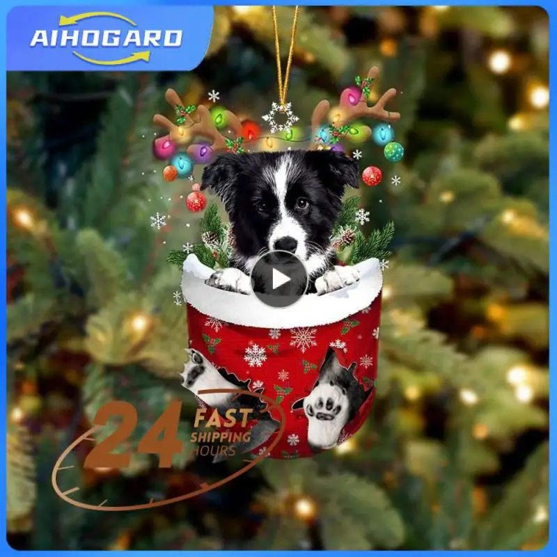

1PCS Merry Christmas Dog Socks Christmas Stocking Christmas Tree Pendant Decorations for Home Xmas New Year Candy Gift Bag