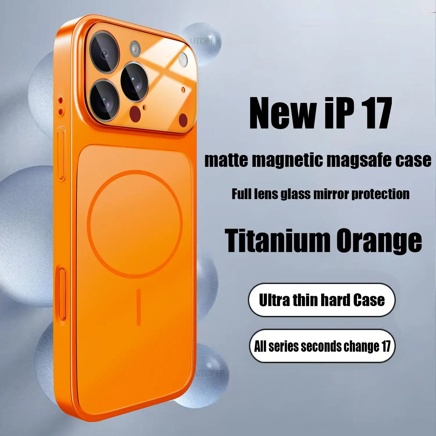 Premium Glass Nano Matte Magnetic Case with Wireless Charging Compatibility