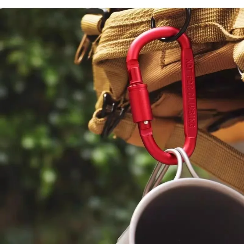 Climbing buckle Outdoor Mountaineering Buckle Type D Quick-hanging Buckle Multi-functional Backpack Lightweight Keychain Clip Spring Hook