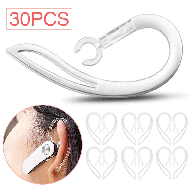 

10/20/30PCS 6MM Bluetooth Earphone Silicone Transparent Earhook Wireless Headphone Anti Lost Replacement Ear Hook Loop Clips
