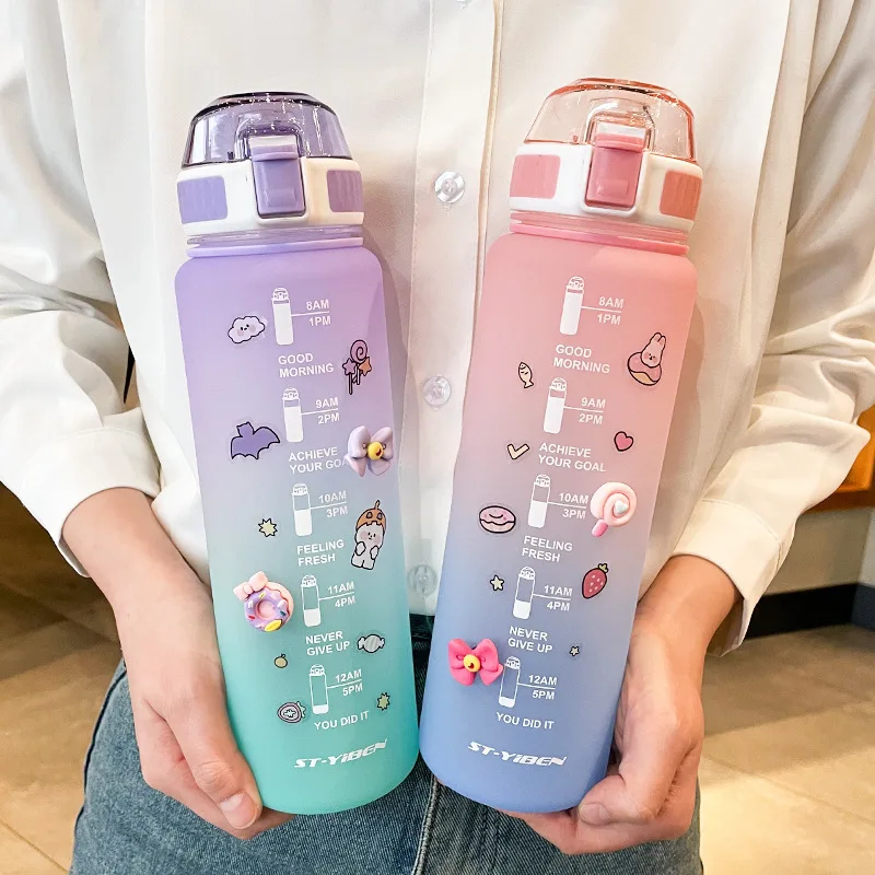 Portable Sports Water Bottle Plastic Drinks Mugs For Outdoor Travel 500ML UK 