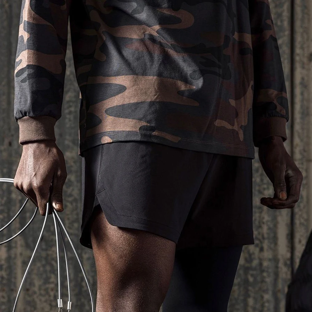 

Спортивные шорты для бега мужские, камуфляжные быстросохнущие, однотонные, обычные, из полиэстера, для отдыха