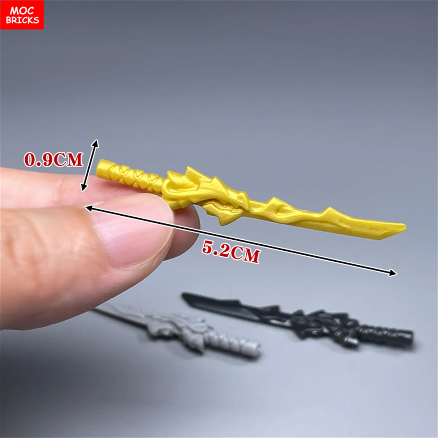 MOC 벽돌 액션 피규어, 닌자 무기 소드 드래곤 액세서리, 조립 빌딩 블록, 어린이 장난감, 4cm, 9 개